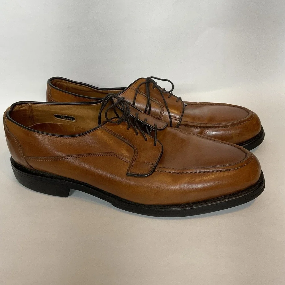 Allen Edmonds USA 1168 Brown Leather Lace Up‎ Derby Oxford Shoe Men's 11 D EUC